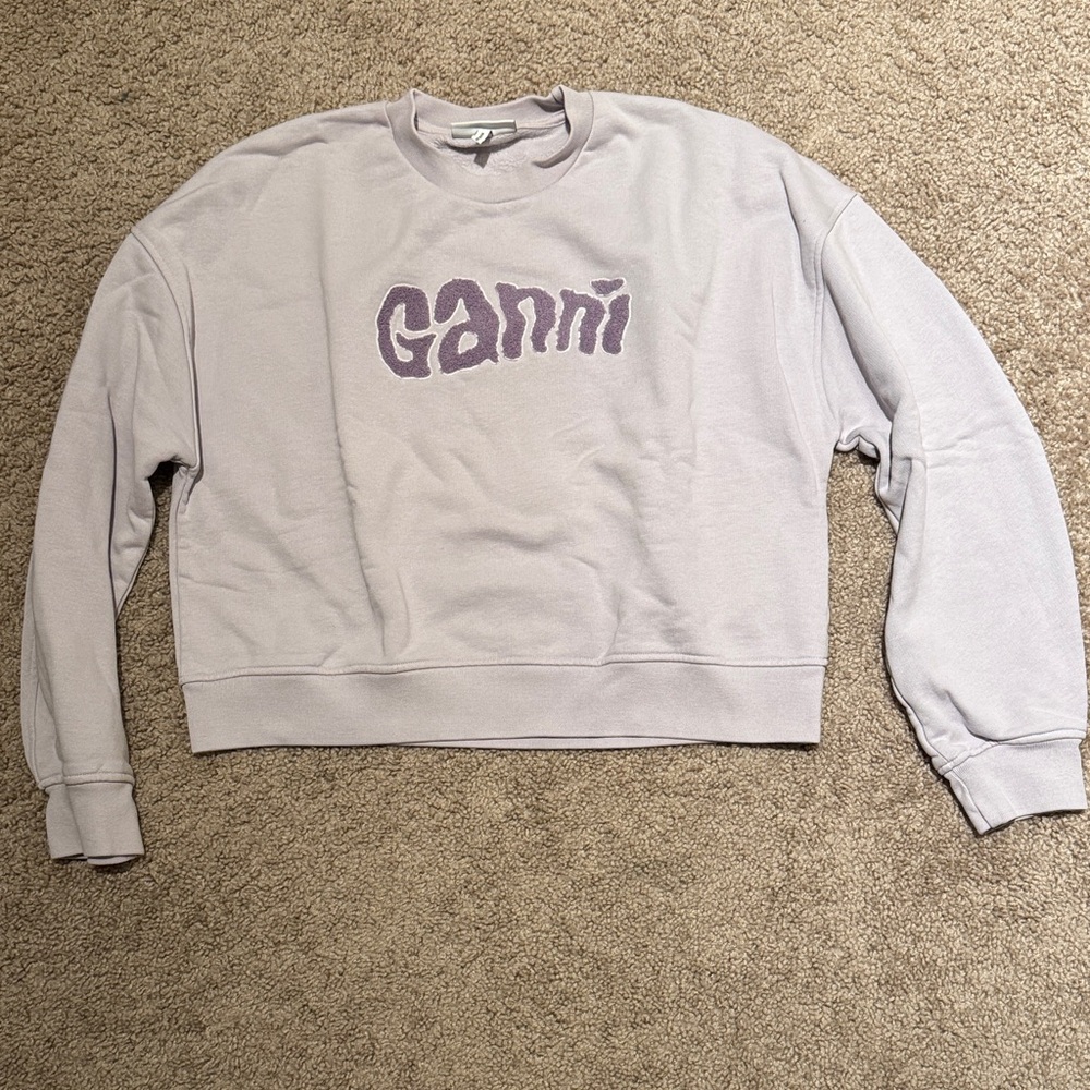 Ganni Light Purple Crew Neck Sweater